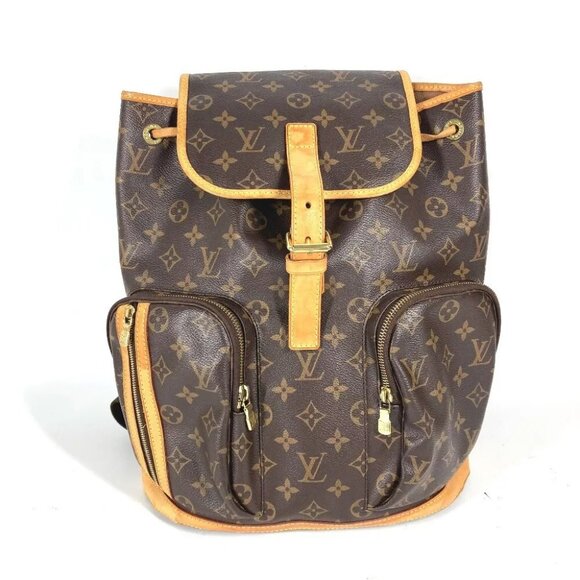 LOUIS VUITTON M40107 Monogram Sac Ado-Bosphore backpack bag Brown authentic - Picture 1 of 16